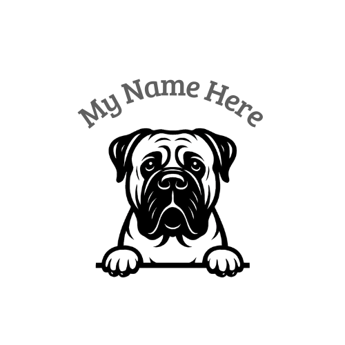 Bullmastiff Sticker with Name | Personalized Vinyl Dog Decal for Car, Laptop or Window