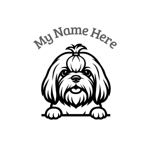 Shih Tzu Sticker with Name | Personalized Dog Vinyl Decal for Car, Laptop or Window