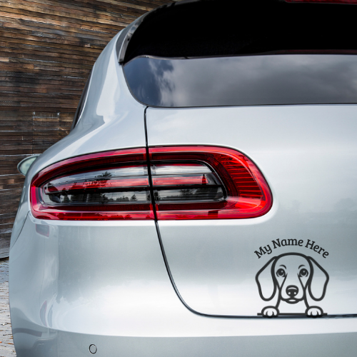 Dachshund Sticker with Name | Personalized Dog Vinyl Decal for Car, Laptop or Window